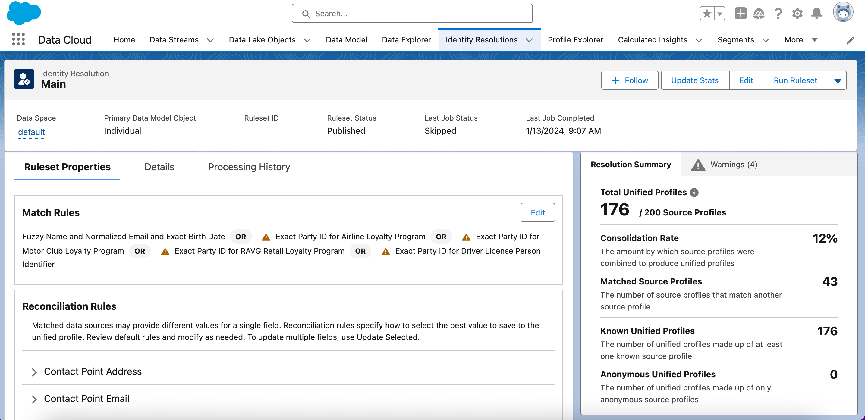 Identity Resolution in Salesforce Data Cloud