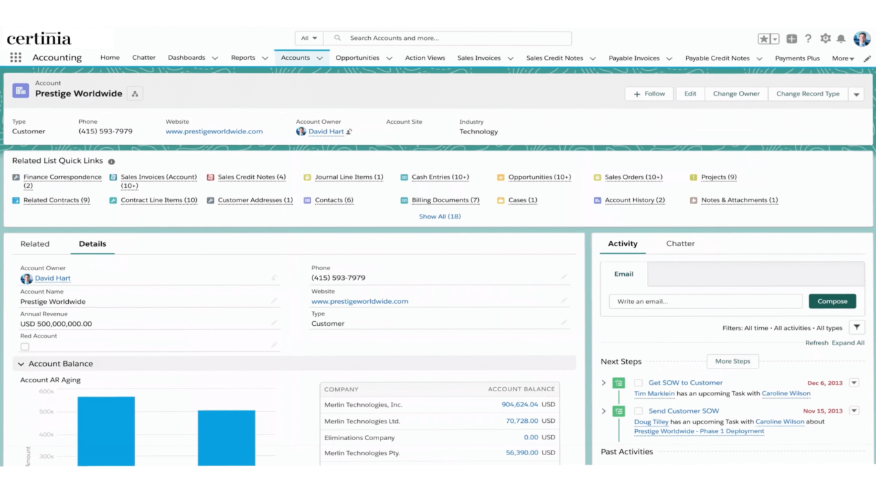 Certinia ERP Cloud