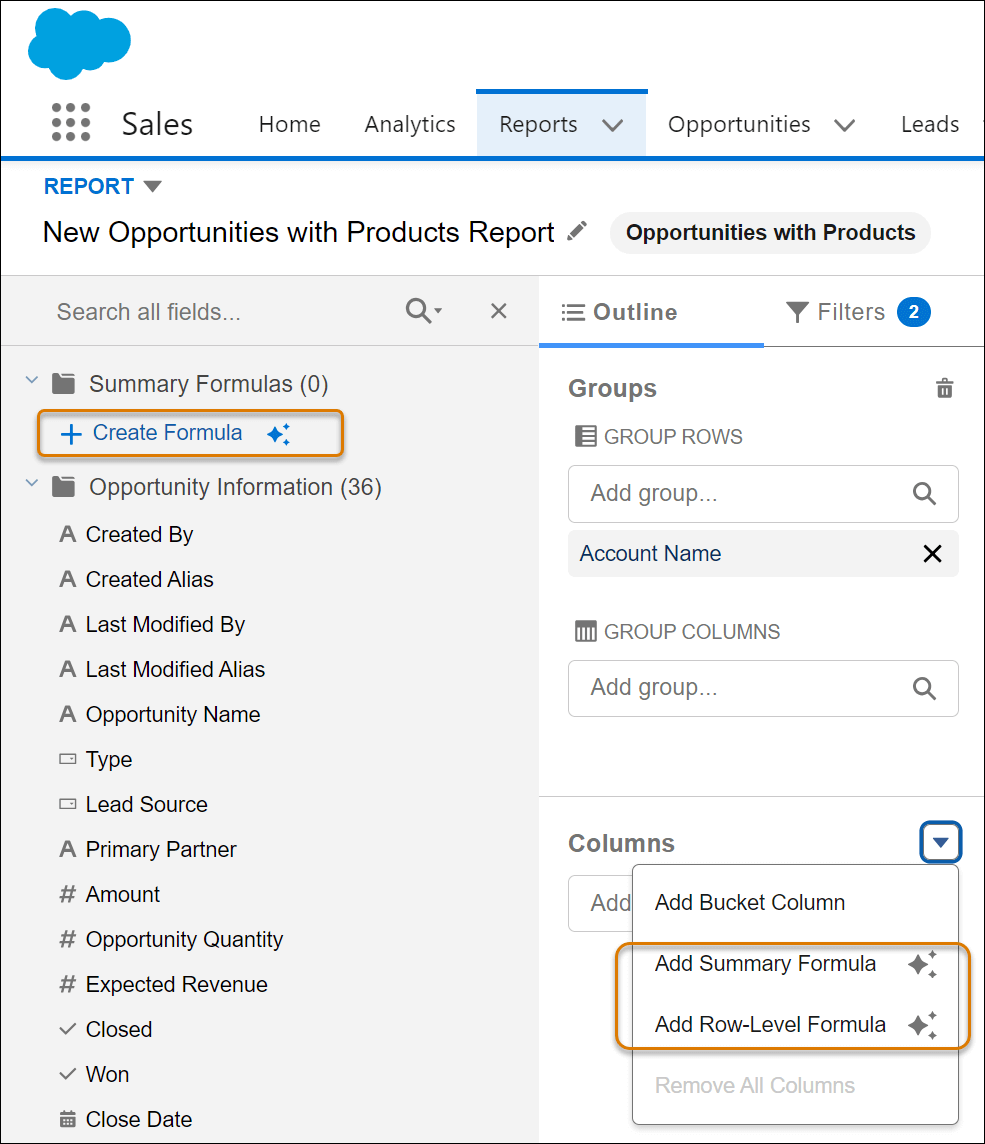 Salesforce Winter 25 - Einstein Report Formula Generation