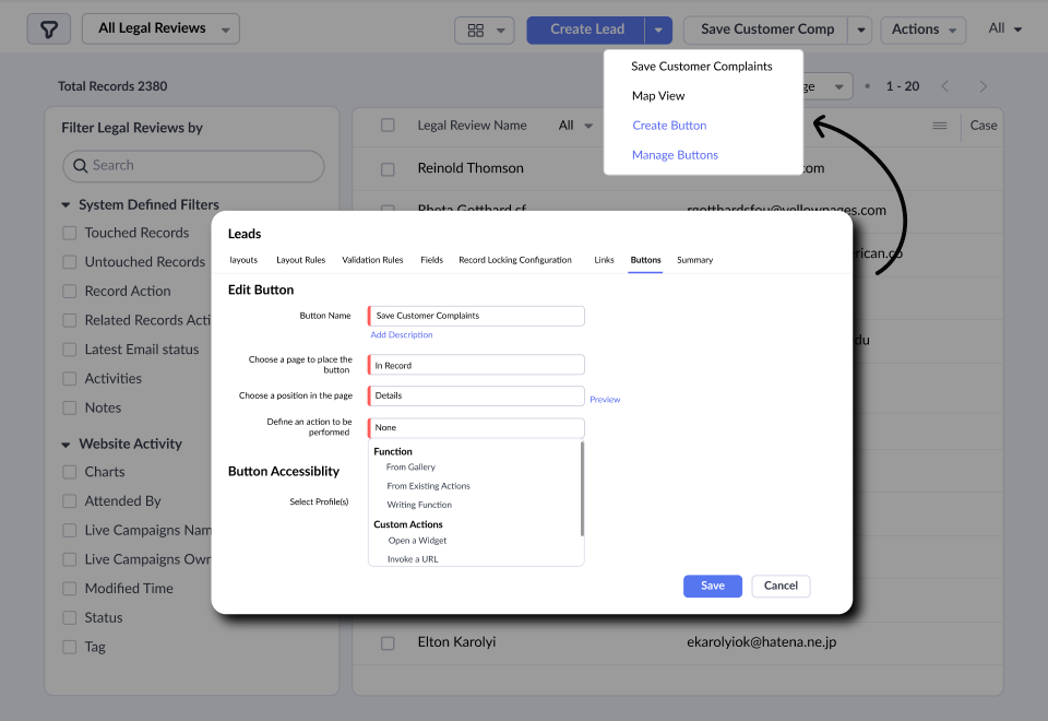 Zoho CRM: Canvas Layouts