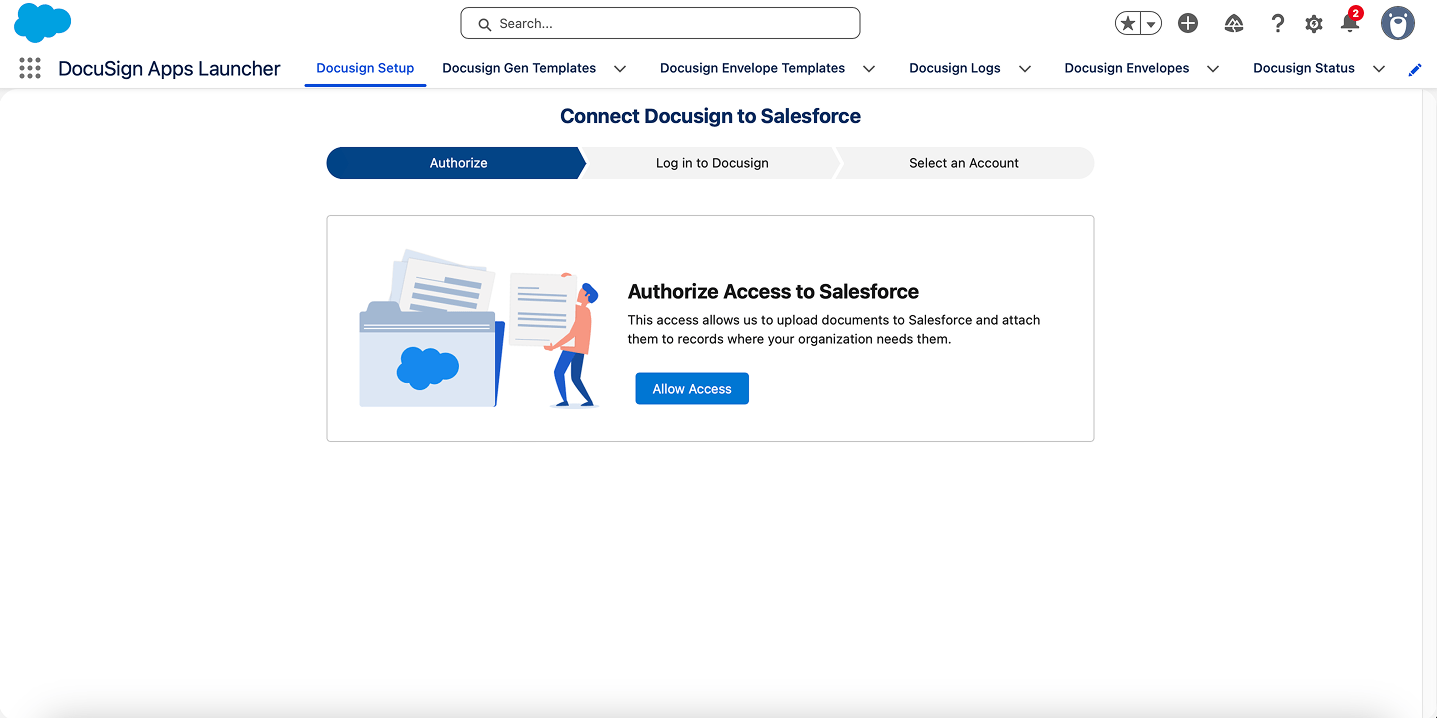 Authorize Access to Salesforce
