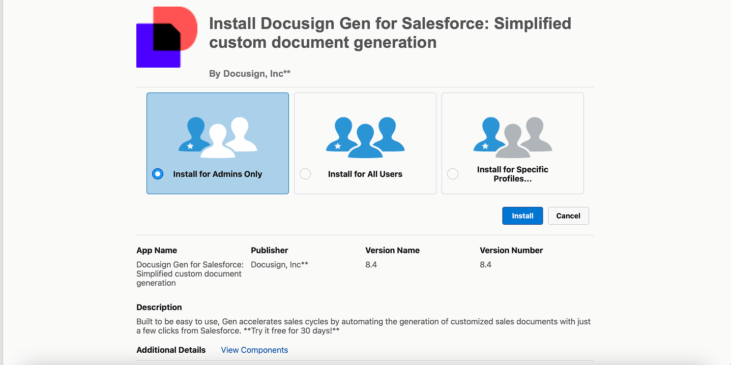 Install the Docusign App